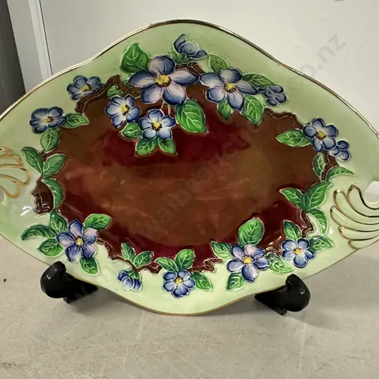 Vintage Maling Blossom Twin Handle Oval Dish #6567 H20,D28.5cm. 