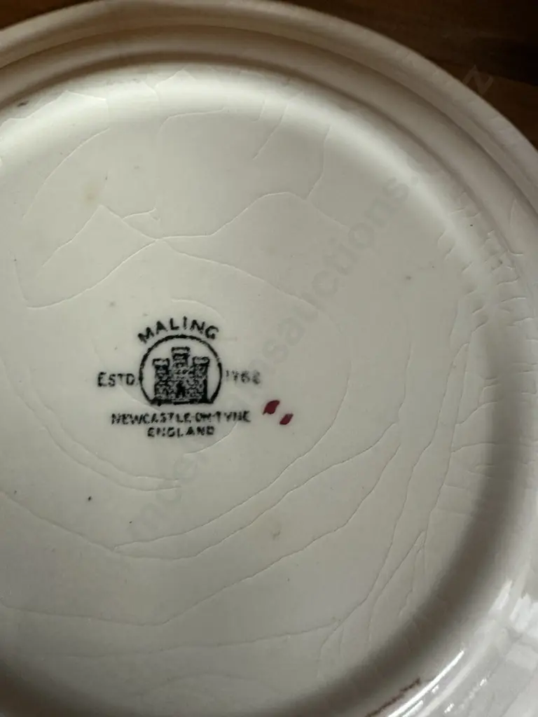 Vintage Maling Embossed Lustre Floral Serving Bowls x2 Image 1++