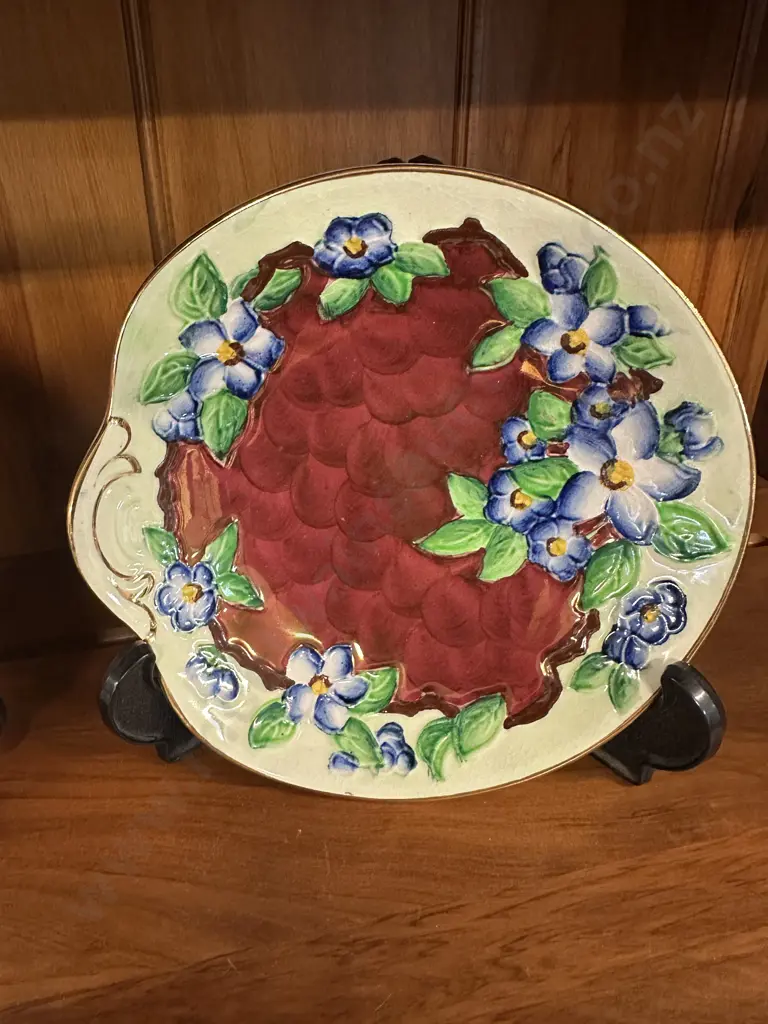 Vintage Maling Embossed Lustre Floral Serving Bowls x2 Image 1++