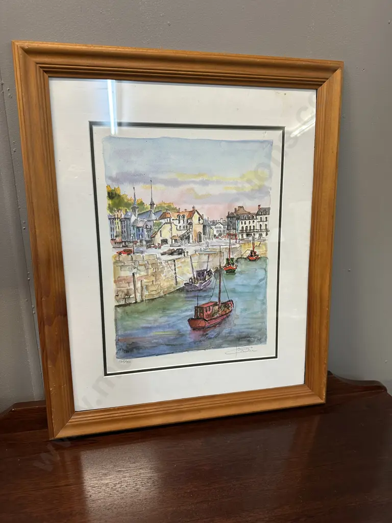 Daniele Cambier  Seriolithgraph Signed "Le Portet La Lieut" Limited Edition 565/950 Framed H58,W48cm. Image 1++