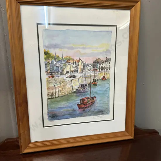 Daniele Cambier  Seriolithgraph Signed "Le Portet La Lieut" Limited Edition 565/950 Framed H58,W48cm.