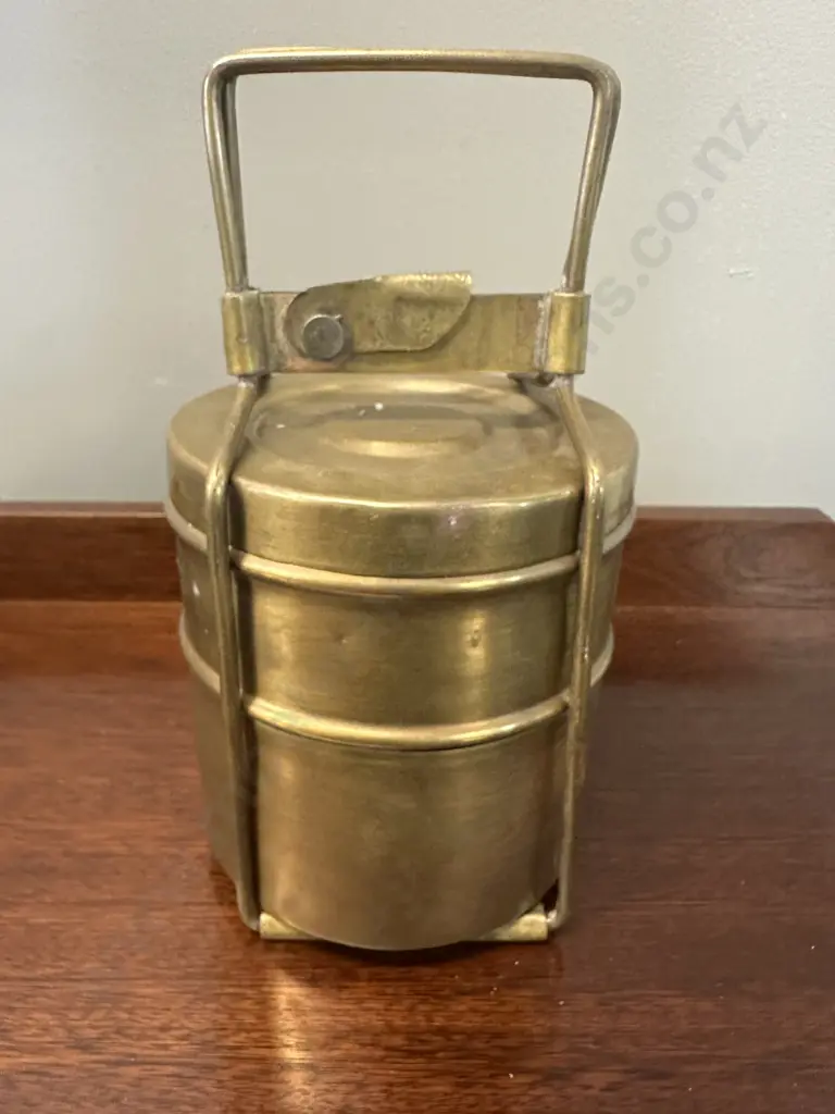 Vintage Brass Tiffin Box Image 1++