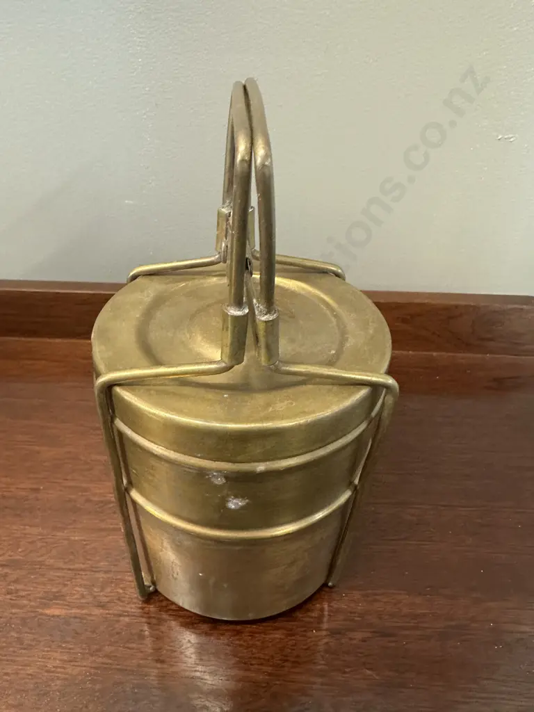 Vintage Brass Tiffin Box Image 1++