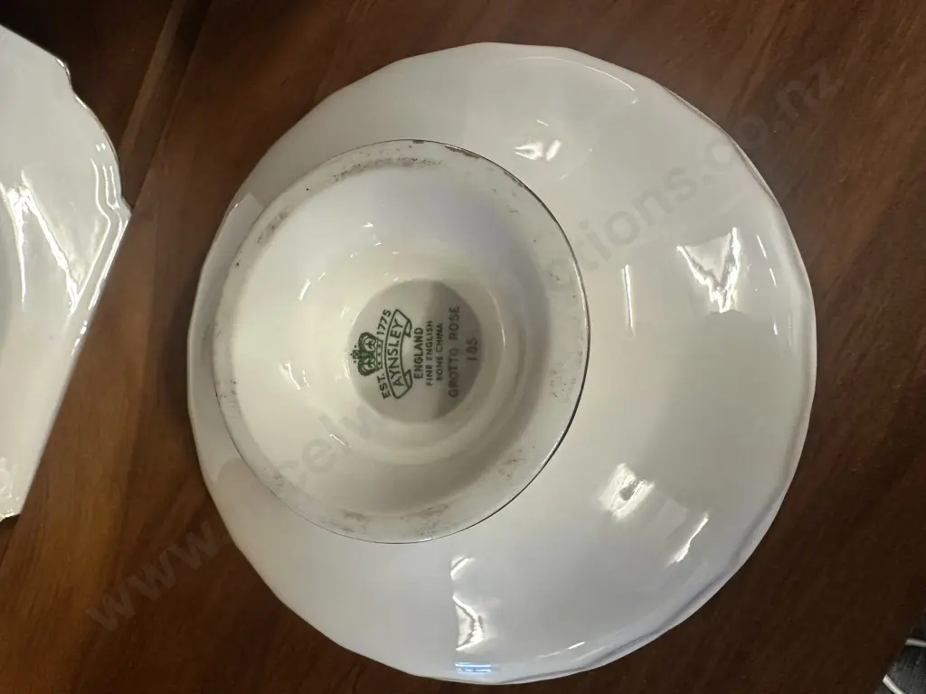 Vintage Aynsley Grotto Rosie Pedestal Dish #185, Commemorative Queen Mother 100th Birthday Plate Etc Image 1++