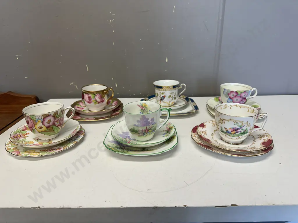 Six Vintage Trios Including Royal Albert, Bell Etc Image 1++