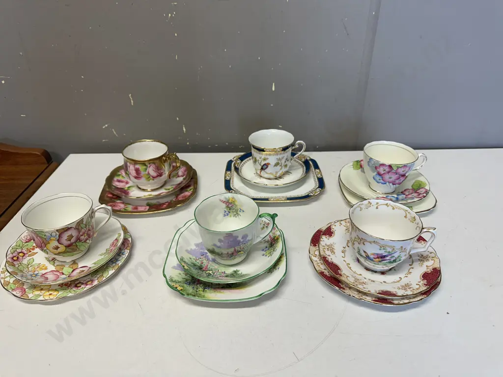 Six Vintage Trios Including Royal Albert, Bell Etc Image 1++