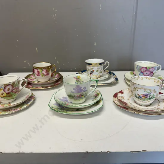 Six Vintage Trios Including Royal Albert, Bell Etc