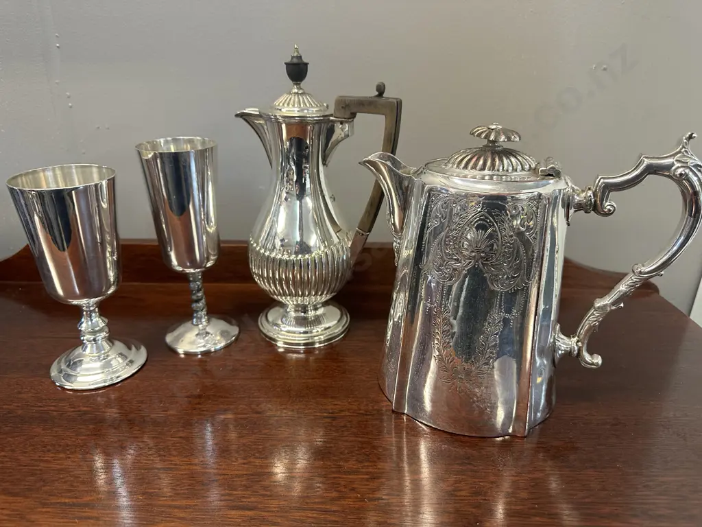 Selection Of Silver Plated Silverware Including Coffee Pots Etc Image 1++