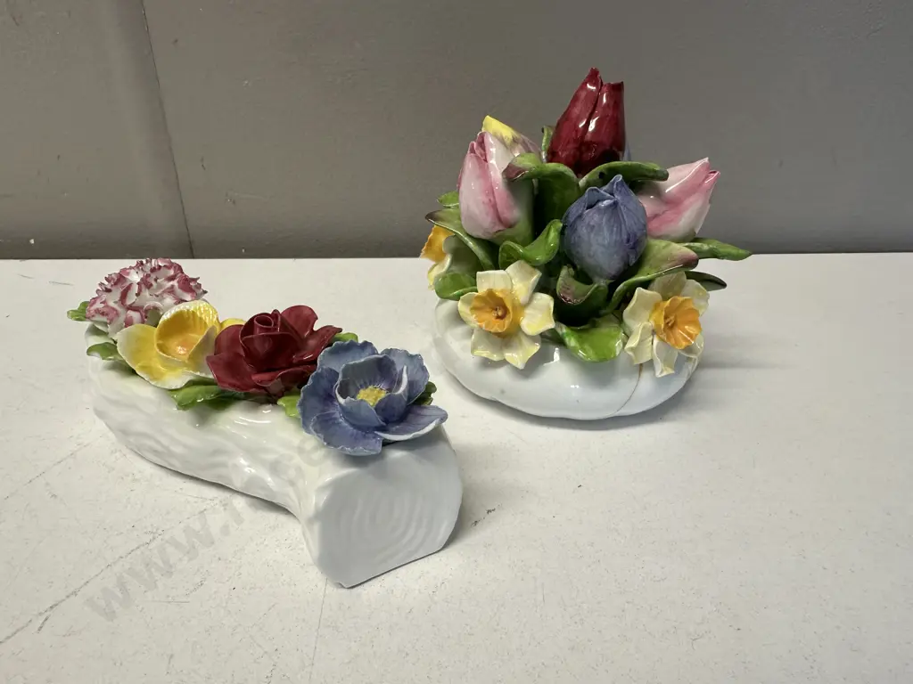 Aynsley Fine China Daffodil Basket & Flower Trough (As Found) Image 1++