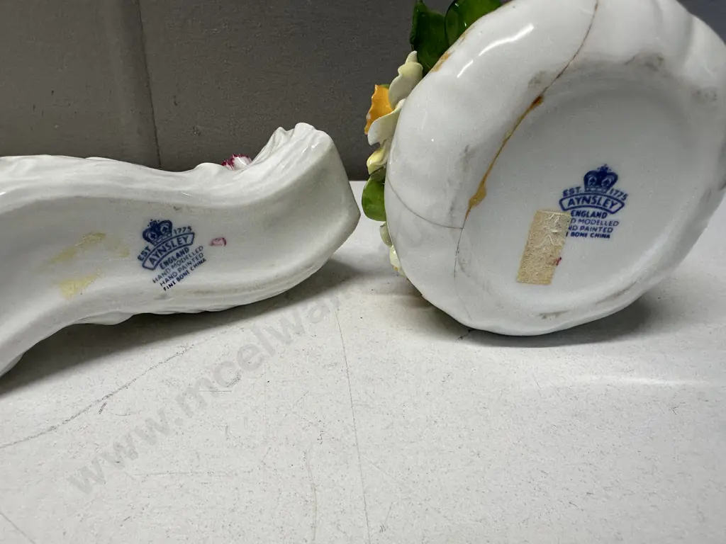 Aynsley Fine China Daffodil Basket & Flower Trough (As Found) Image 1++