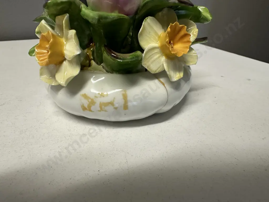 Aynsley Fine China Daffodil Basket & Flower Trough (As Found) Image 1++