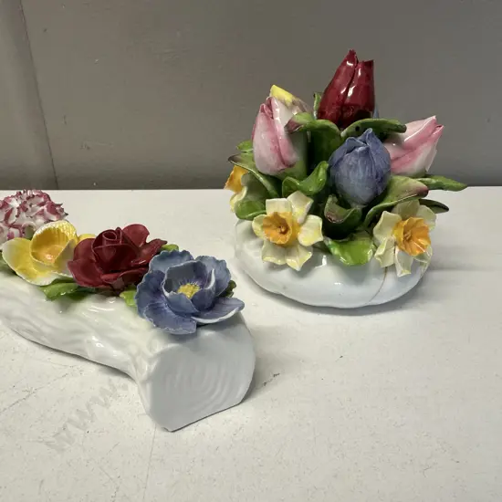 Aynsley Fine China Daffodil Basket & Flower Trough (As Found)