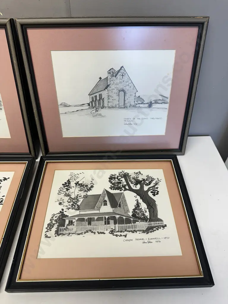 Assorted Framed Artwork By John Paton 1976 H35, W42cm & H32,W38cm. Image 1++