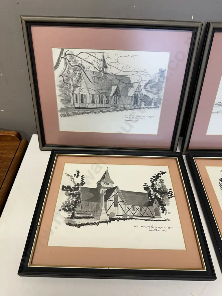Assorted Framed Artwork By John Paton 1976 H35, W42cm & H32,W38cm. Image 1++
