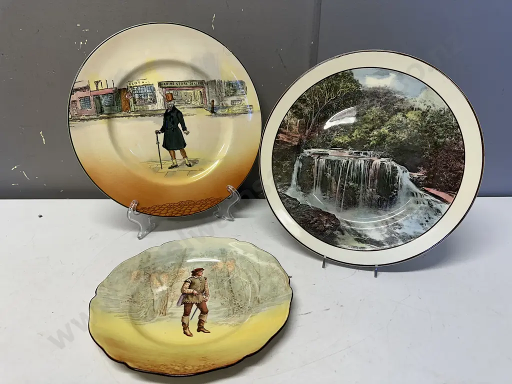 Selection Of Royal Doulton Orlando, Mr Micawber (af) & The Weeping Rock Cabinet Plates Image 1++