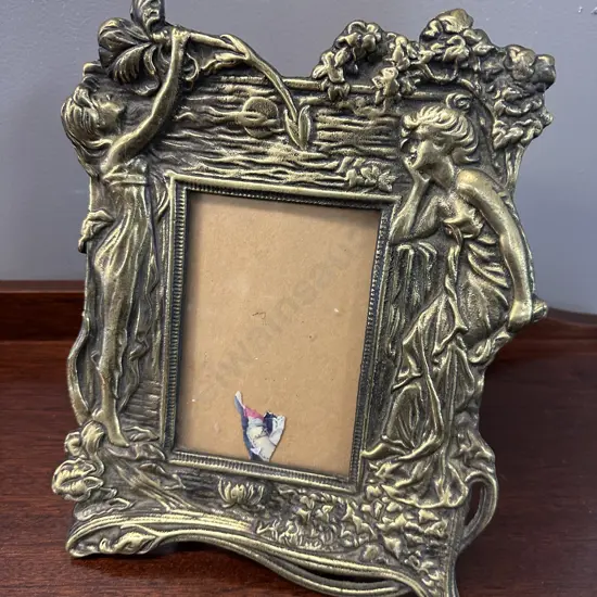 Art Nouveau Ornate Brass Photo Frame. 27 x 22cm