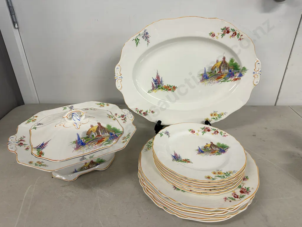 Alfred Meakin 'Harmony Shape' China Items Including Lidded Vege Dish, Platter Etc Image 1++