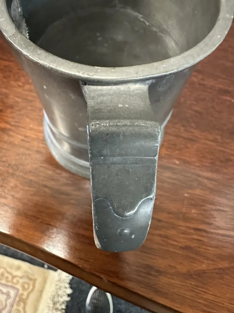 Antique 1800s Pewter Imperial Pint Spout Measure Tankard  Image 1++