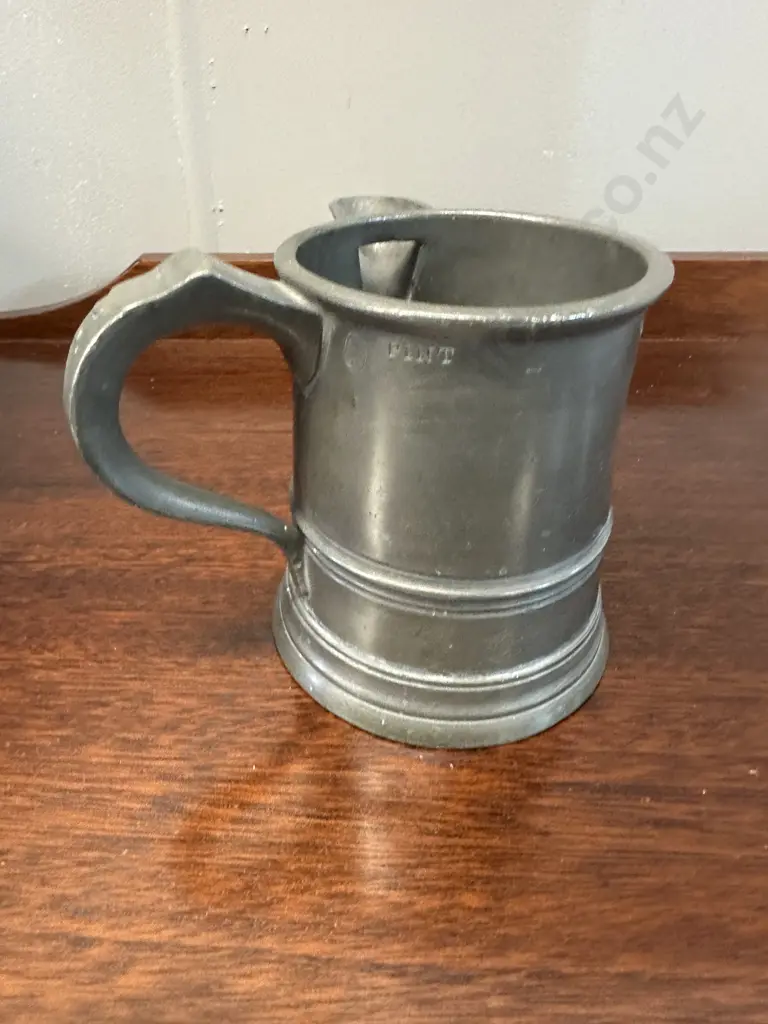 Antique 1800s Pewter Imperial Pint Spout Measure Tankard  Image 1++