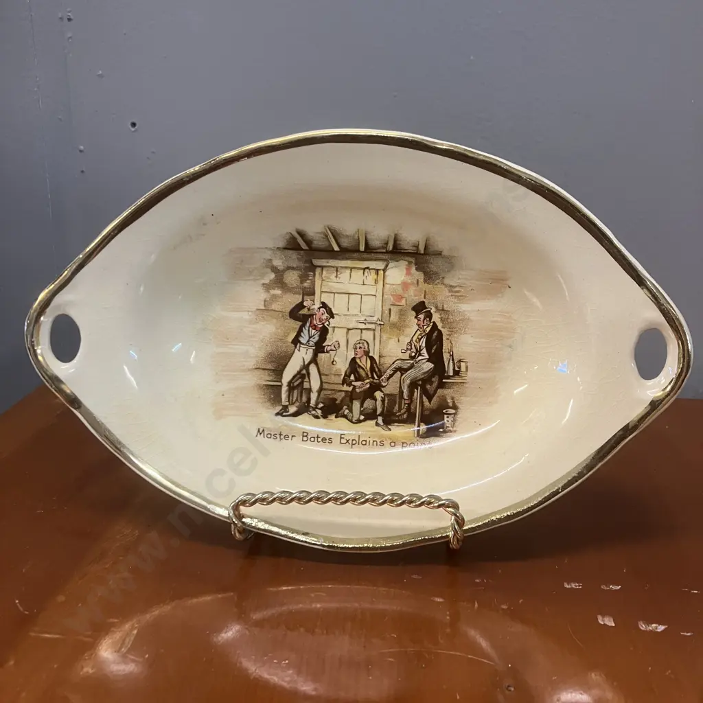 Vintage Arthur Wood Dickens 'Master Bates Explains A Point' Tankard & Oval Dish Image 1++