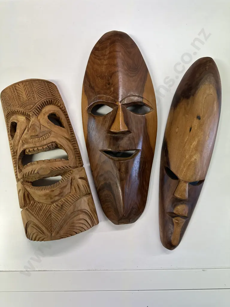 Vintage Wooden Face Masks Image 1++