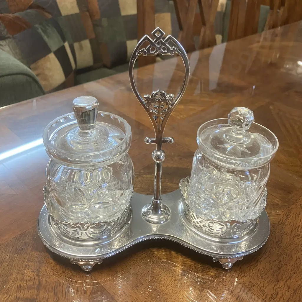 Crystal Jam Pots & Silverware Items Image 1++