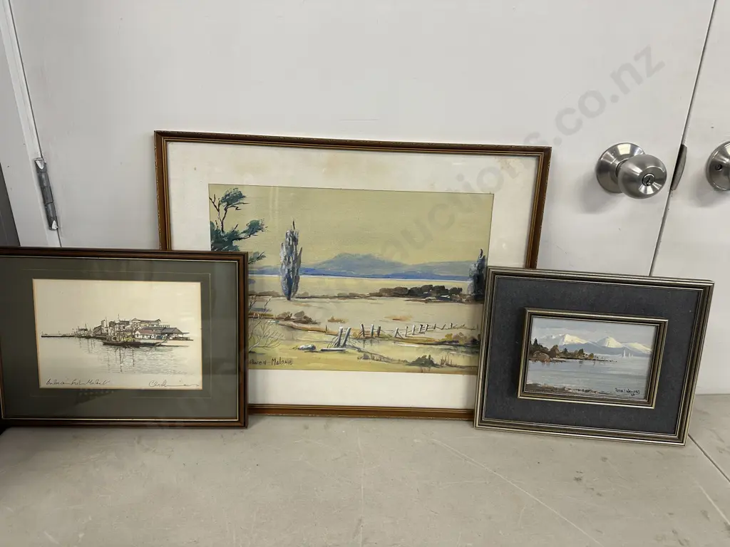 Assorted Vintage Framed Artwork Water Colour Landscape, Oil Painting Etc Image 1++