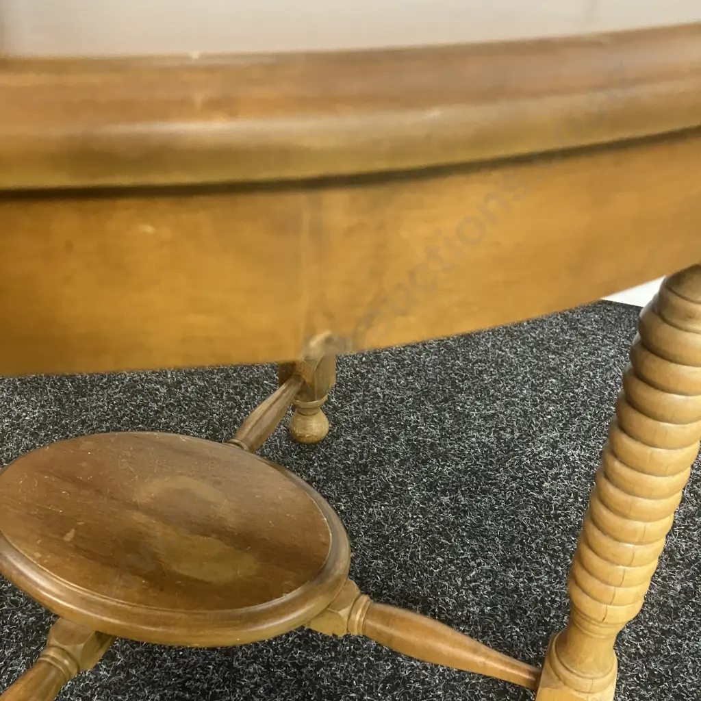 Mid Century Oval Occasional Table With 4 Spiral Legs & Small Undershelf. H51 W69 D55cm Image 1++