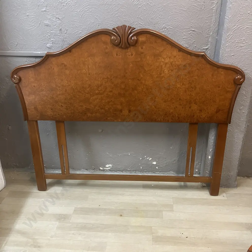 Mahogany & Burr Walnut 6 Piece Bedroom Suite Including Double Size Headboard & Dressing Table Stool Image 1++