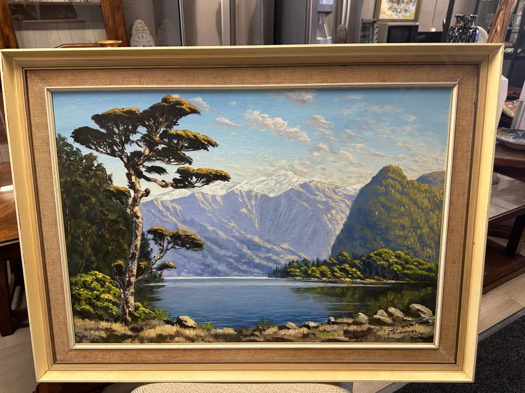 G.H Jenkins 'This Beautiful Land' Framed Original Oil On Board. H70,W95cm. Image 1++