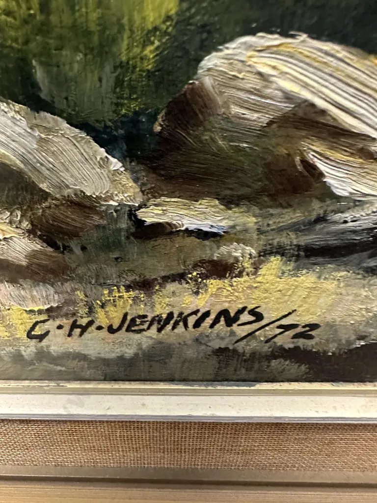G.H Jenkins 'This Beautiful Land' Framed Original Oil On Board. H70,W95cm. Image 1++
