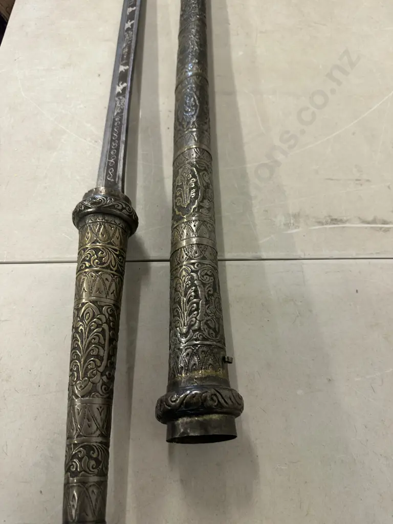 Vintage Mid Century Southeast Asian Dha With Scabbard. L122cm Image 1++