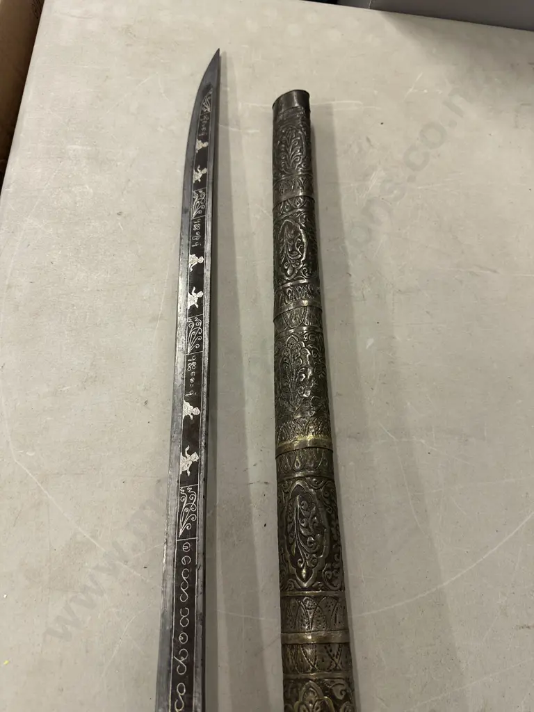 Vintage Mid Century Southeast Asian Dha With Scabbard. L122cm Image 1++