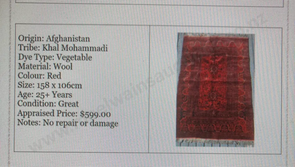 Afghan Hand Knotted Khal Mohammadi 158 x 106cm Rug, Great Condition, Red, Wool, 25+ Years Image 1++