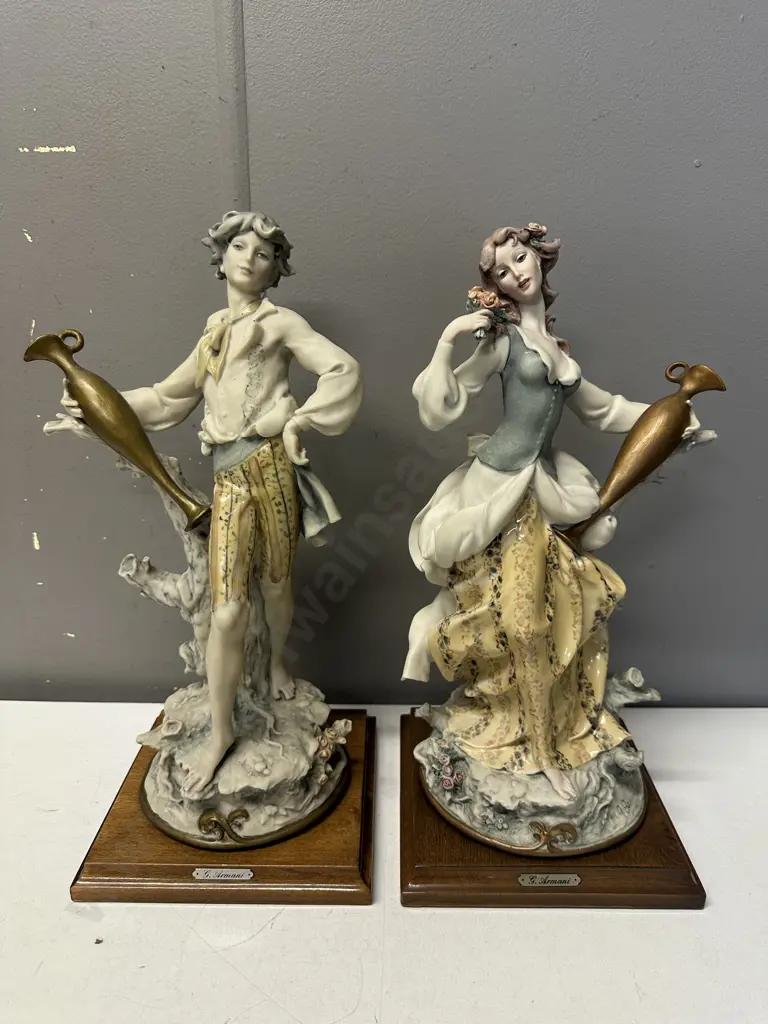 Pair Of 1982 Capodimonte Giuseppe Armani  Signed Water Carriers  H37cm. Image 1++
