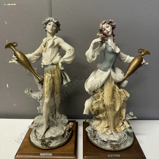 Pair Of 1982 Capodimonte Giuseppe Armani  Signed Water Carriers  H37cm.