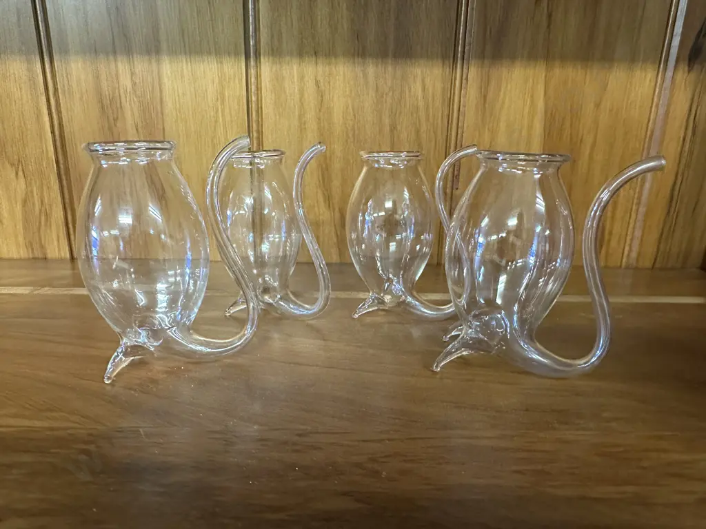 Set Of Four Clear Glass Port Sippers Image 1++