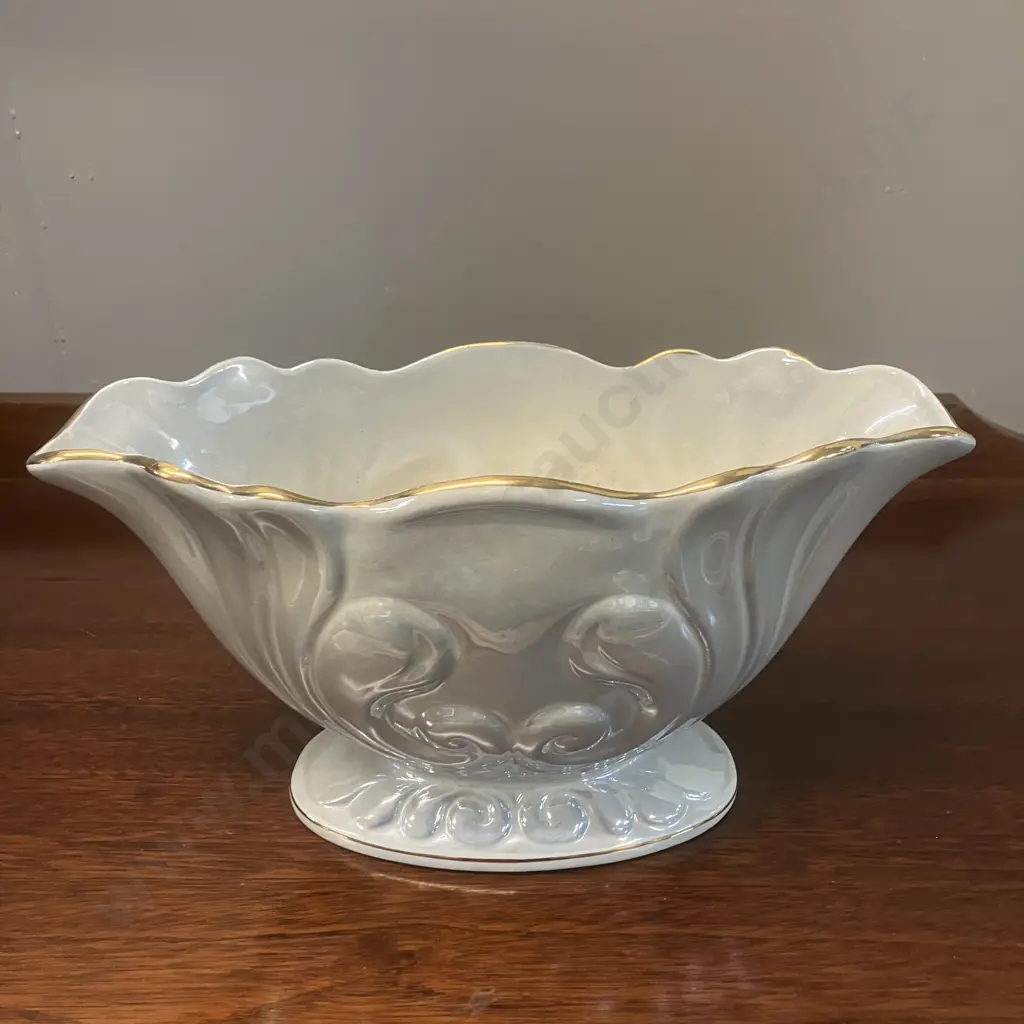 Vintage 1950s / 60s Maling Grey Lustre Ware Mantle Vase. 15 x 28.5cm Image 1++