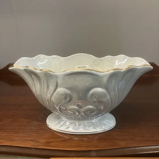 Vintage 1950s / 60s Maling Grey Lustre Ware Mantle Vase. 15 x 28.5cm