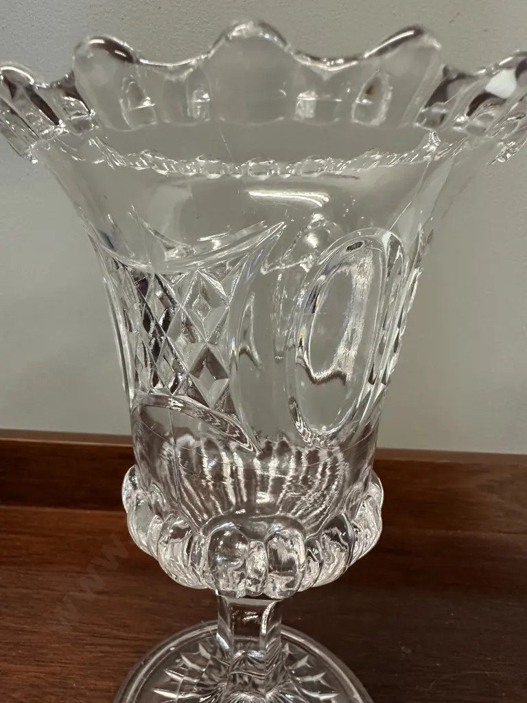 Victorian Pressed Glass Vase H21cm. Image 1++