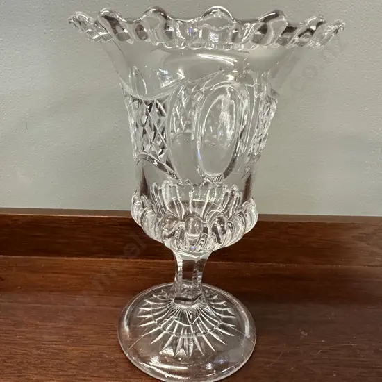 Victorian Pressed Glass Vase H21cm.
