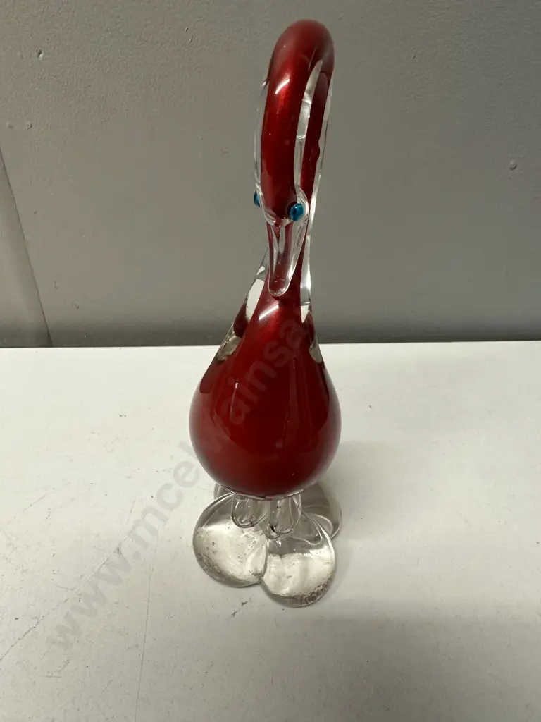 Italian Murano Glass Long Neck Bird H20cm. Image 1++