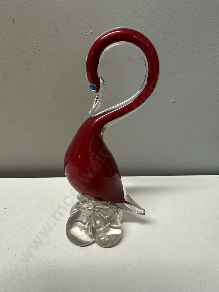 Italian Murano Glass Long Neck Bird H20cm. Image 1++