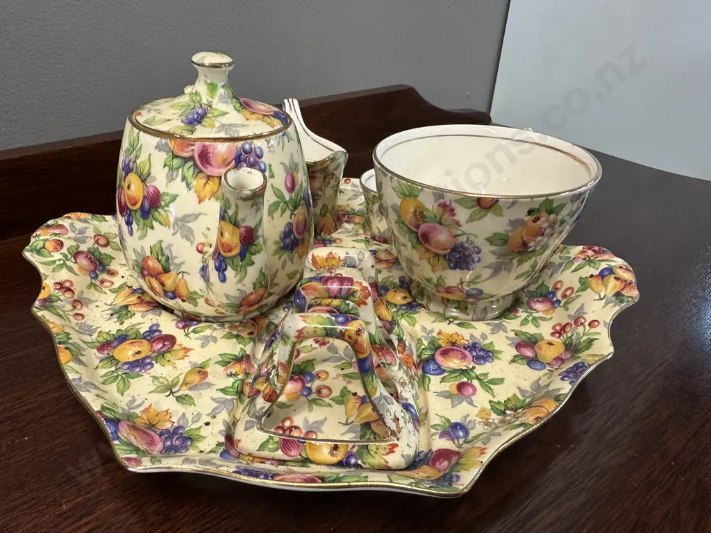 Royal Winton Evesham Pattern Breakfast Set (small chip on teapot spout) Image 1++