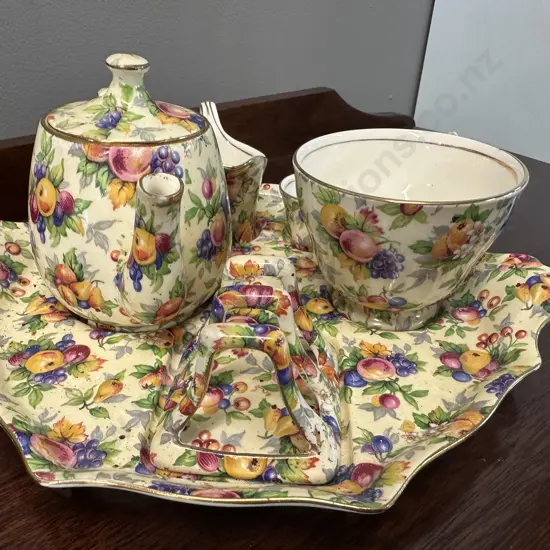 Royal Winton Evesham Pattern Breakfast Set (small chip on teapot spout)