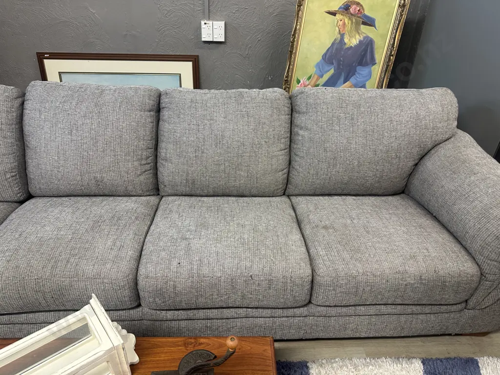Demi 3 Seater With Corner Chaise LHF IN Grey Fabric Image 1++