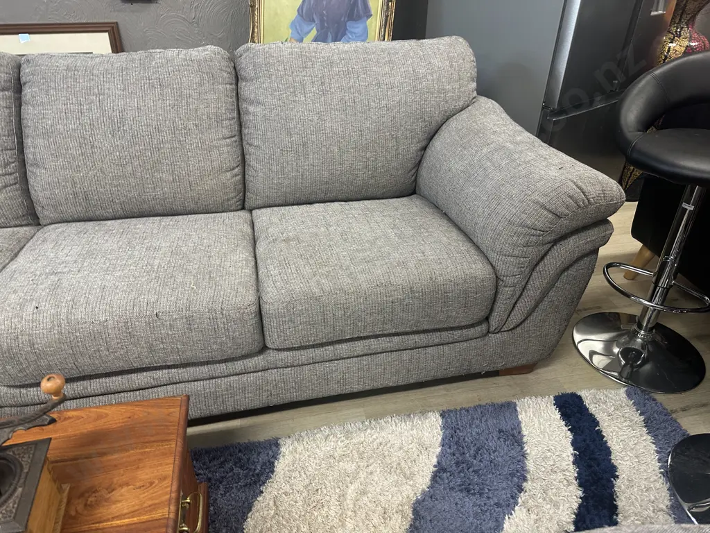 Demi 3 Seater With Corner Chaise LHF IN Grey Fabric Image 1++