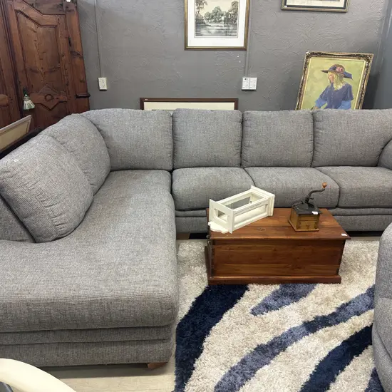 Demi 3 Seater With Corner Chaise LHF IN Grey Fabric