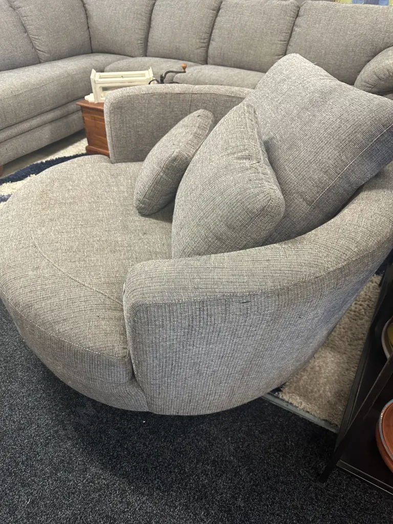 Don Swivel Fabric Armchair , Grey - Ex Hunter Furniture Image 1++