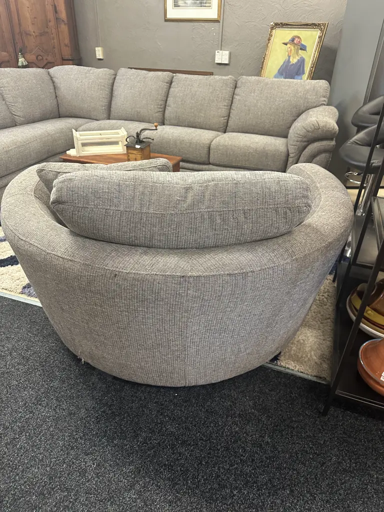 Don Swivel Fabric Armchair , Grey - Ex Hunter Furniture Image 1++